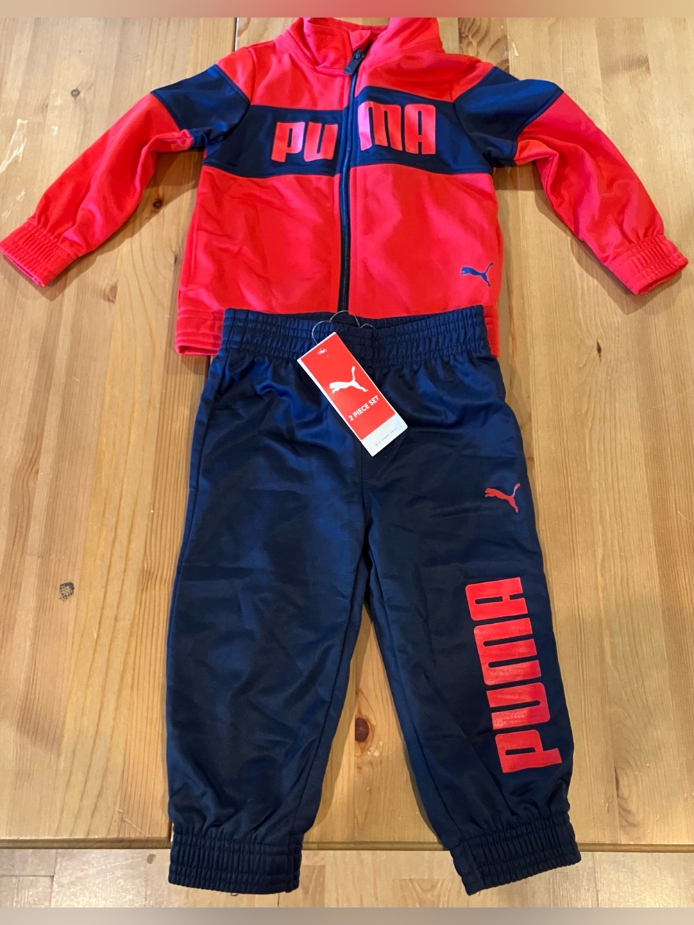 NWT Puma Red and Navy Kids Track Jacket & Joggers Set 18 Months